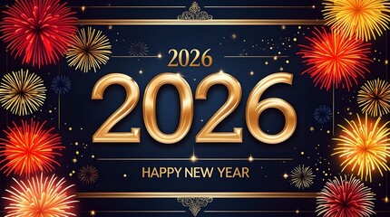 "Happy New Year 2026 Celebration Card"
