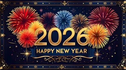 "Happy New Year 2026 Celebration Card"