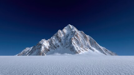 Expansive panoramic view of a majestic mountain range under a clear blue sky with pristine snow-covered landscape. International Reducing CO2 Emissions Day