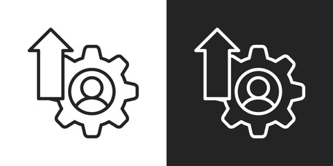 Personal Growth Icon In Black And White Line Style