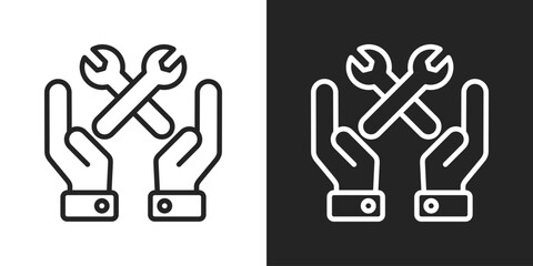 Practical Skills Icon In Black And White Line Style