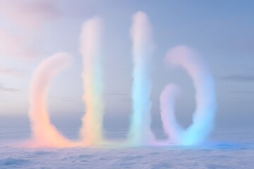 Abstract rainbow colors flowing water fountain