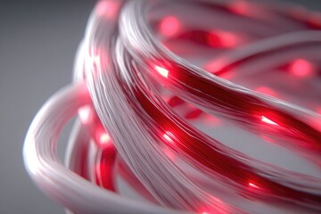 Glowing red lines coil into a sphere