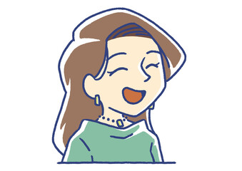 笑顔の若い女性の上半身