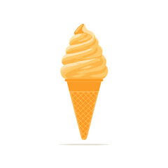 Gelato, 2D flat vector illustration, simple and modern style, isolated on a plain white background.