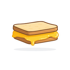 2D flat vector illustration of Grilled Cheese Sandwich, clean and minimal icon style, isolated on white background.