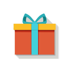 Flat 2D vector illustration of Birthday Gift Box, simple icon style on a clean white background.