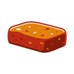 2D flat vector illustration of Meatloaf, designed in a clean icon style and isolated on a white background.