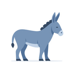 Minimal 2D vector illustration of Donkey in flat icon style on a plain white background.