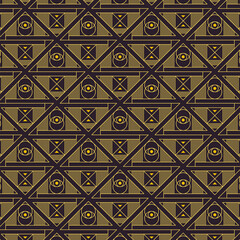Mystic Geometric Pattern with Eye Symbols