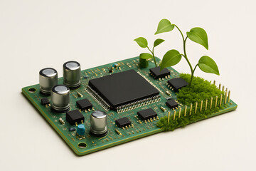 Gr&uuml;ne Technologie auf Leiterplatte