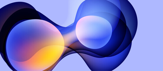 Abstract fluid shapes form infinity symbol. Gradient colors blend, creating dynamic visual effect. Soft lighting enhances curves, depth.