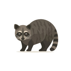Minimal 2D vector illustration of Civet in flat icon style on a plain white background.