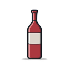 2D flat vector illustration of Wine, clean and minimal icon style, isolated on white background.