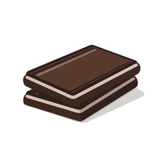 Chocolate illustrated in a clean 2D flat vector style, minimal and modern, isolated on a white background.