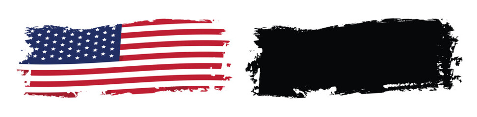 Flags national emblems Flat grunge american flag. Grungy distressed stars and stripes flag of the USA, vector illustration.