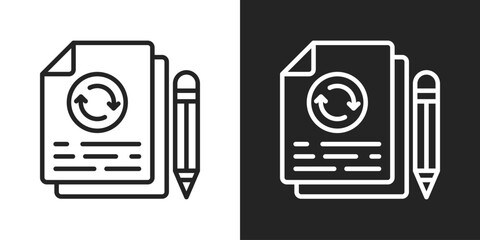 Changelog Icon In Black And White Line Style