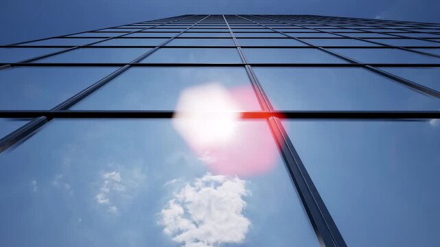 Glass windows office wall building 4k