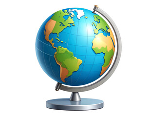 Angled Geography Globe with Swiveling Stand, Stylized Cartoon Look