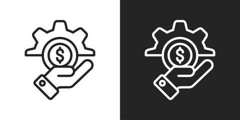 Value Creation Icon In Black And White Line Style