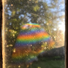 Sunlit Macro Abstract: Refracted Vibrant Hues Across Weathered Glass Panes Quietly Reveal Soft Contours, Subtle Luminescence, and Mysterious Ethereal Reflections