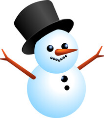 Snowman with Black hat
