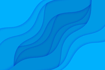 Abstract vector background with blue waves water. Ocean waves illustration.
