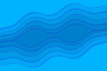 Abstract vector background with blue waves water. Ocean waves illustration.