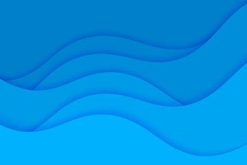 Abstract vector background with blue waves water. Ocean waves illustration.