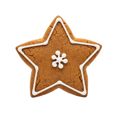 Gingerbread star cookie, isolated