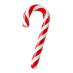 Red-and-white candy cane isolated