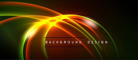 Abstract vibrant lines create dynamic energy. Bright colors blend, forming modern background design. Bold text emphasizes visual impact.