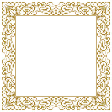 Balinese ornament frame template vector premium