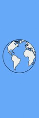 Fototapeta premium Simple line art globe doodle with subtle texture, conveying global connection and travel concepts, network, map