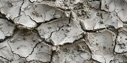 Detailed View of Dry Cracked Earth, Showing the Effects of Drought