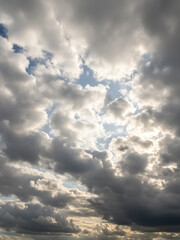 Obraz premium Vanilla sky clouds background in Cloud Dancer tones, Dreamy, Serene Sky and Landscape Aesthetic