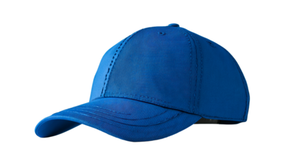 Vibrant royal blue baseball cap with textured fabric and stitching, perfect for sportswear, fashion, or branding mockups presented on a white background.
