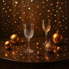 A luxurious dinner setup expressing festive warmth and unforgettable New Year moments.