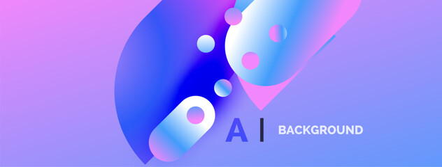 Abstract fluid shapes, vibrant colors, purple blue gradient. Modern design element for digital backgrounds, presentations.