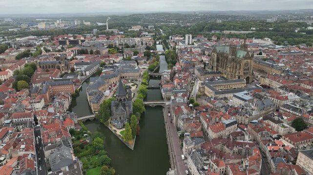 Aerial View of Metz France 