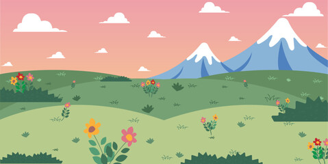 Obraz premium Green Land Background