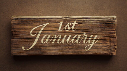 1 january wooden blackboard ai genrative