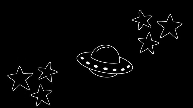 Ufo space theam in black background 