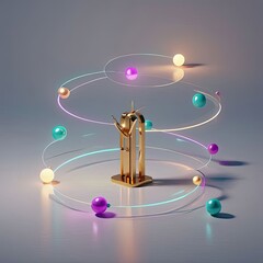 Glowing countdown spheres symbolize fresh beginnings and anticipation for a new year.