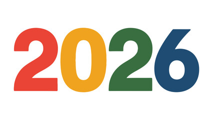 Visualizing 2026: A vibrant and colorful display of the year 2026, represented in bold numerals. A symbolic illustration of the future.
