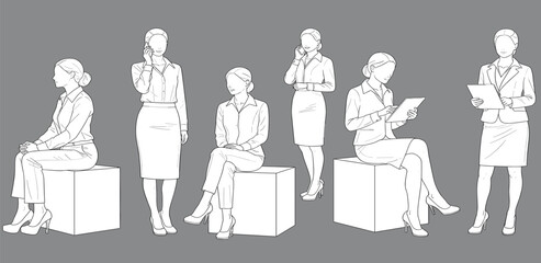 Business Women Posed in Various Professional Settings for Corporate and Office Environments