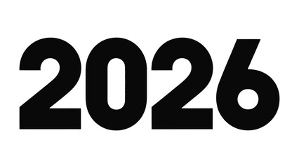 Year 2026: Bold numerical representation of the year 2026, offering a clean, contemporary aesthetic perfect for conveying timelines, future planning, or thematic concepts. 