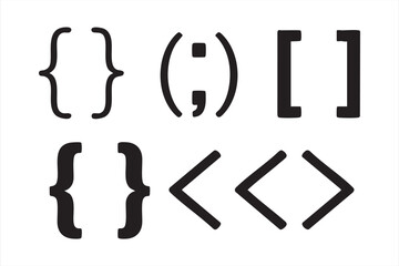 Vector punctuation brackets ideal for programming and interface graphics