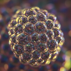 Macro Imaging of Vibrant Reflective Textures: A Detailed Exploration of Intricate Clustered Patterns and Subtly Illuminated Gradients in an Abstract Focusgroup