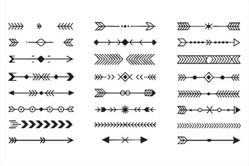 Tribal-inspired arrow lines for elegant border and divider applications